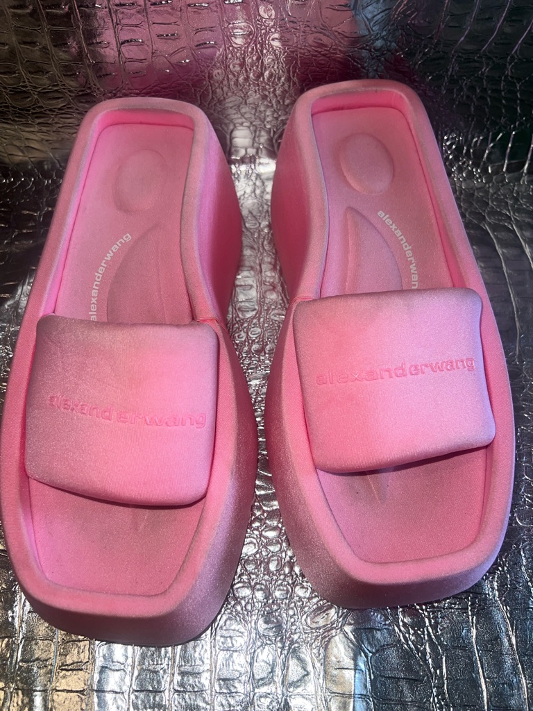 Alexander Wang Bubblegum Pink Foam Slide Mules